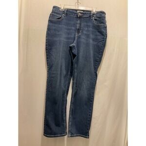 Womens Medium Wash Straight Leg Blue Denim Jeans 5-Pocket Maurice's size 16 W